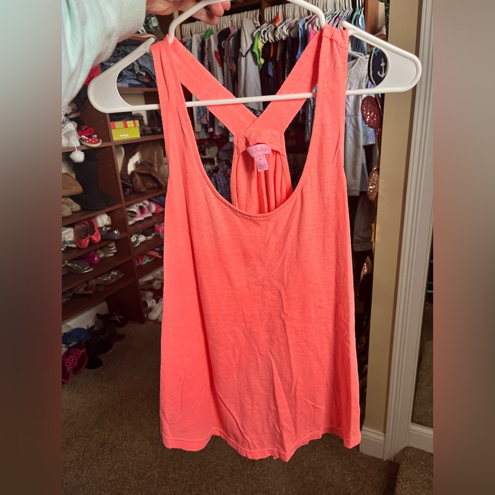 Small Lilly Pulitzer Luxletic coral orange Tank Top GUC